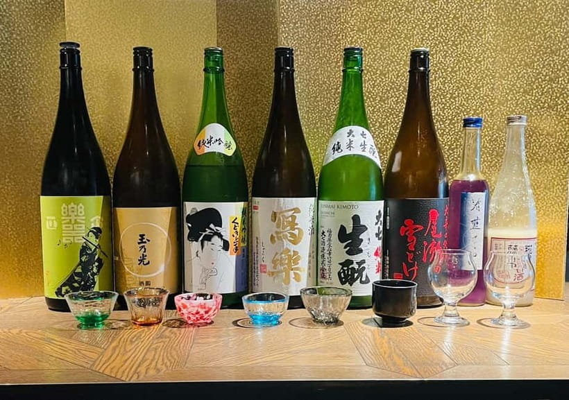 Casual Japanese sake tasting and snack experience, Kabukicho - The first pours: a calm introduction to sake