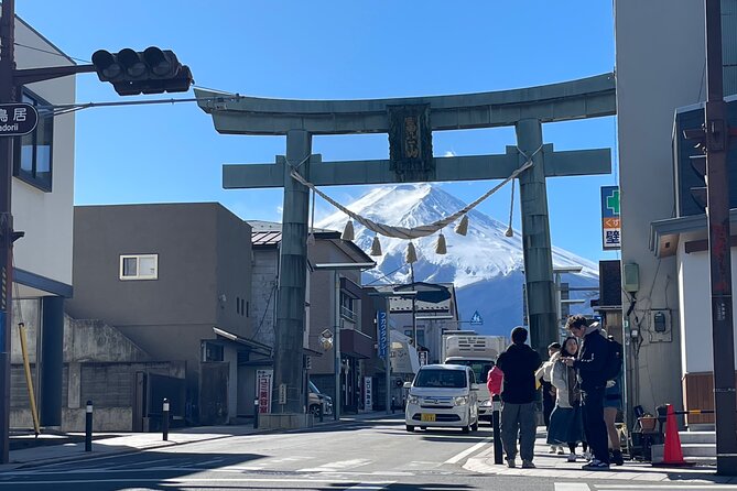 Mt FUJI - Panoramic Tour w/ Hoto Lunch, JP Sake & Onsen tatto OK! - Torii Gates and Lake Kawaguchiko Views