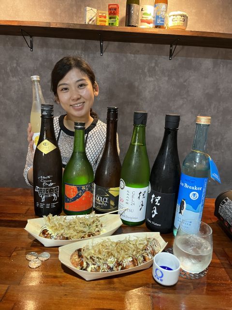 Osaka Sake Tasting with Takoyaki Cooking - Learning sake from a sommelier and former brewer